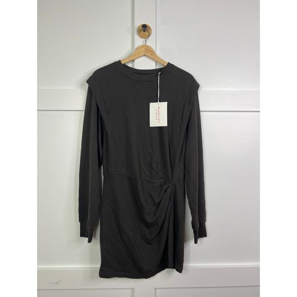 NWT Marant Etoile Michaele Faded Black Long Puff Sleeve Mini Dress size: 10 - Picture 2 of 8